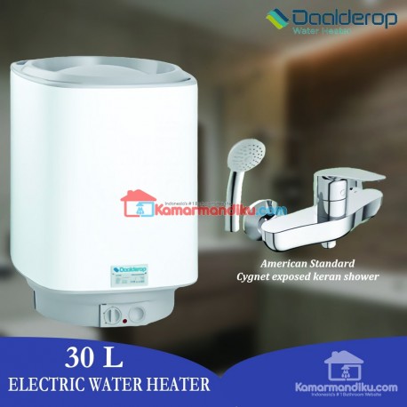 Daalderop pemanas air water heater 30 liter gratis kran shower Promo