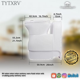 RV toilet toilet toilet sanitary ware flush toilet with crushing pump