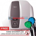 Midea pemanas air D30-08 VA1 kapasitas 30 liter gratis shower LED yang bisa berubah warna sesuai kondisi suhu air