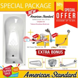Paket Bathtub Complete Set American Standard Tonic 170 cm extra bonus
