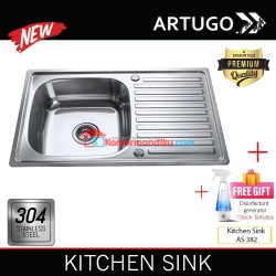 Artugo Kitchen sink AS 231 bak cuci piring stainless steel 304 Premium