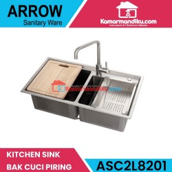 Arrow kitchen sink dapur ASC2L8201 bak cuci piring gratis kran dapur