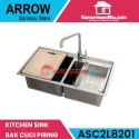 Arrow kitchen sink dapur ASC2L8201 bak cuci piring gratis kran dapur