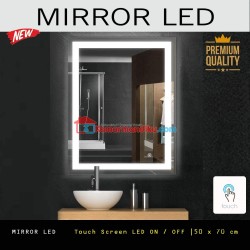 Mirror led kaca rias cermin lampu premium 50 x 60 cm